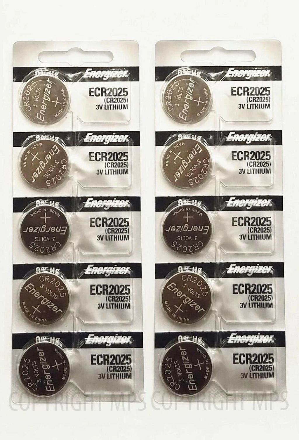 10 PCs Energizer CR2025 Lithium Coin Cell 3V Original New Batteries Exp: 2025