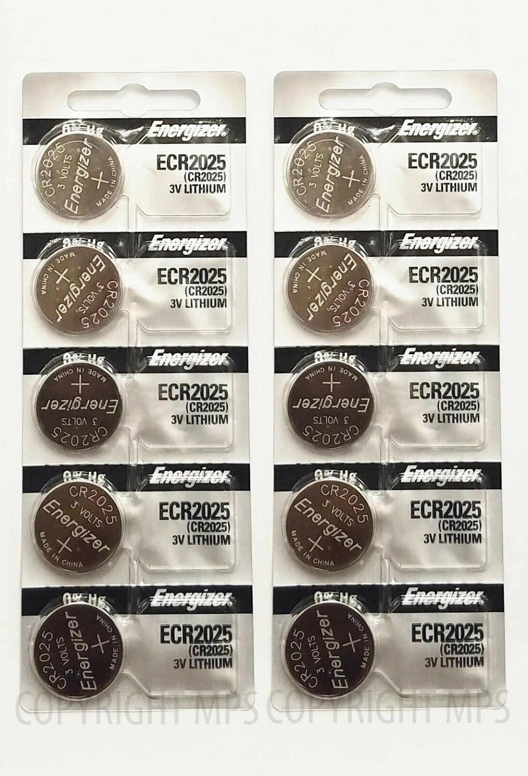 10 PCs Energizer CR2025 Lithium Coin Cell 3V Original New Batteries Exp: 2025