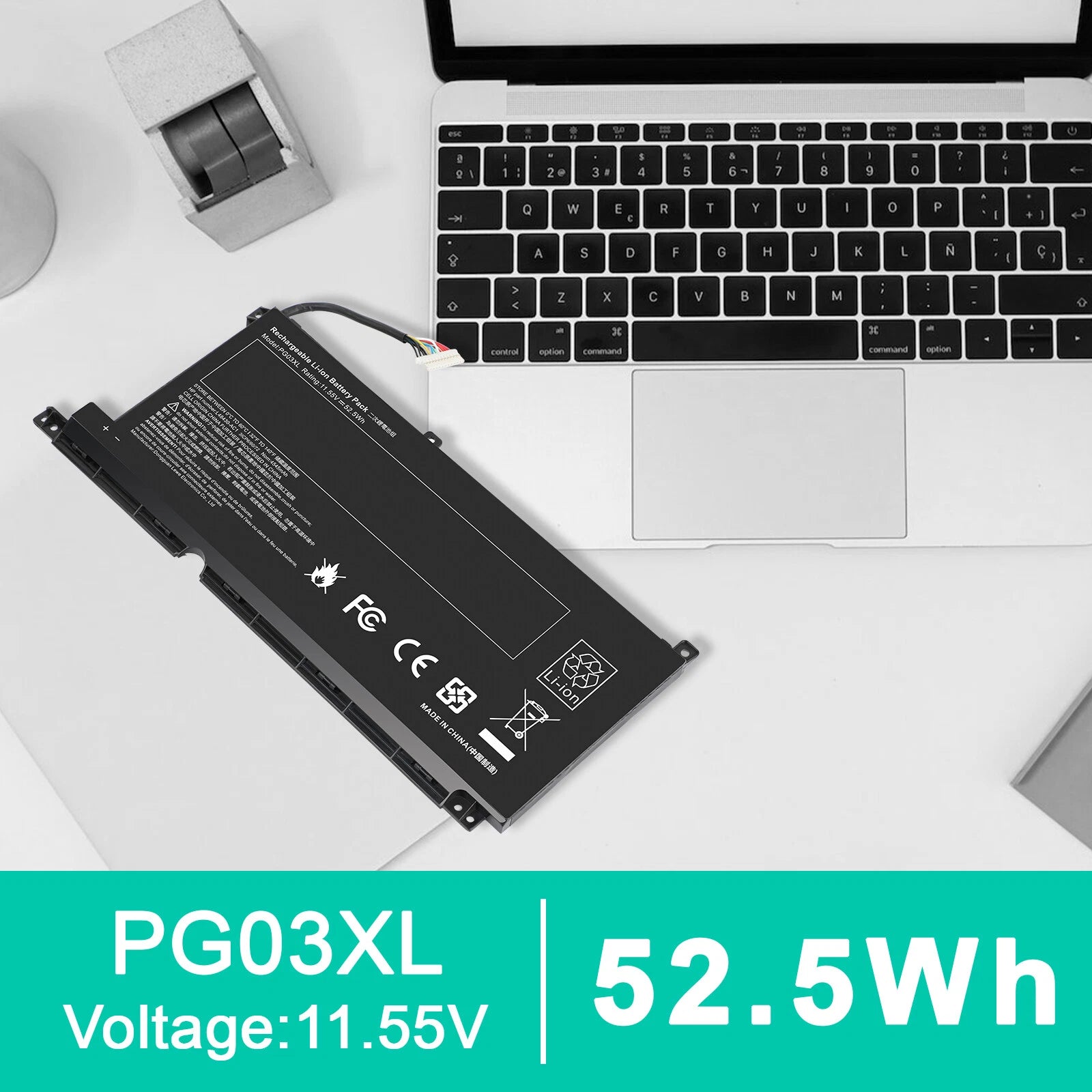PG03XL Battery For HP Pavilion 15-DK 16-A Series HSTNN-OB1I 3ICP6/60/72 52.5Wh