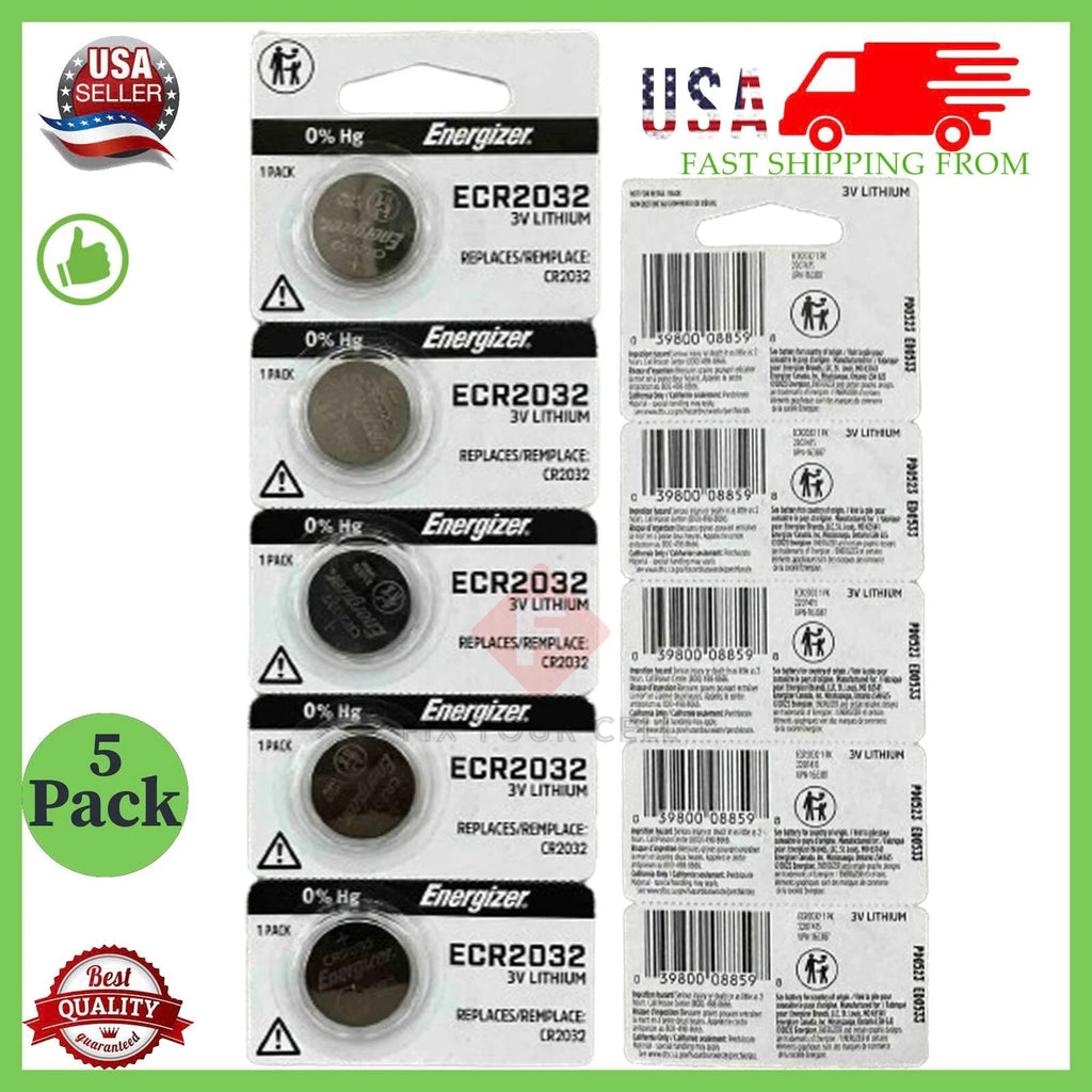 Lot 5 Pcs Fresh Energizer CR2032 3V Lithium Coin Cell Button Battery CR 2032 USA
