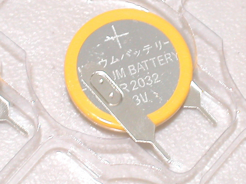 10 NEW CR2032 Lithium Battery CMOS with solder tabs 10mm tab spacing