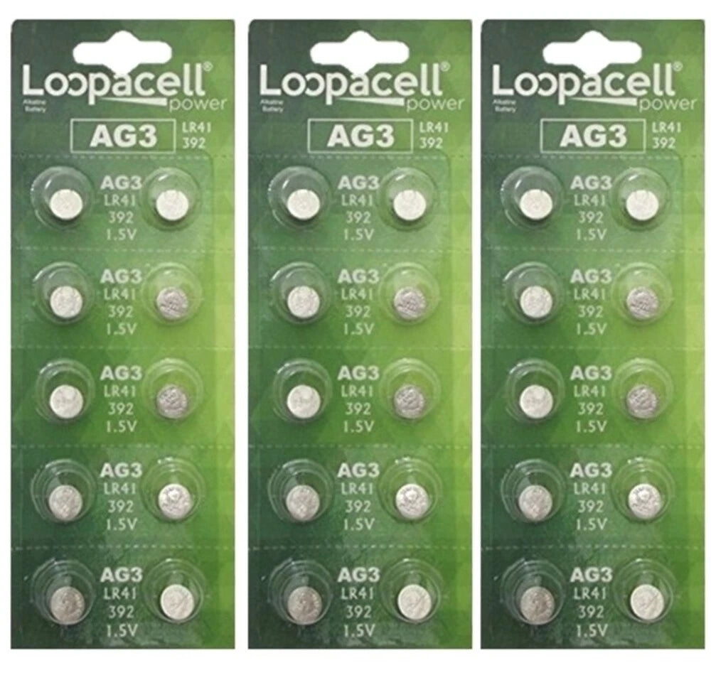 30 Pk AG3 LR41 392 392A SR736 LR736 Alkaline Button Cell Battery
