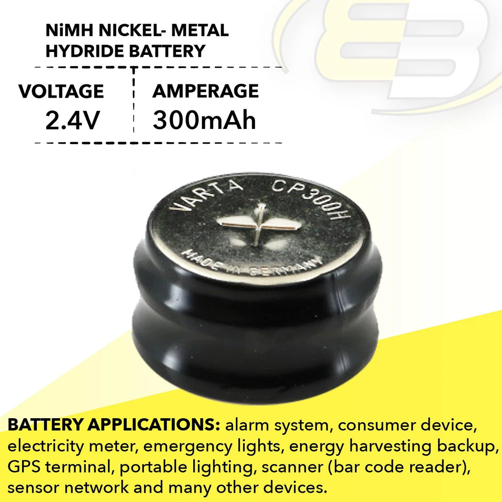 2/CP300H 2.4V 300mAh NiMH Battery For MBU, GPS-Tracker, Meters, Server Battery
