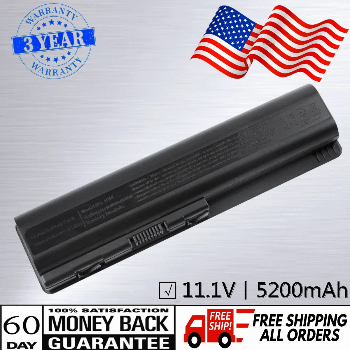 Battery for HP Compaq Presario CQ40 CQ45 CQ50 CQ60 CQ61 DV4 DV5 485041-001-002