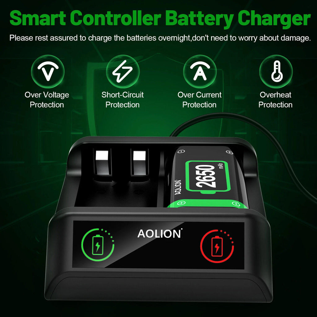For XBOX ONE Controller Battery Charging Dock + 2x Rechargeable Battery Pack