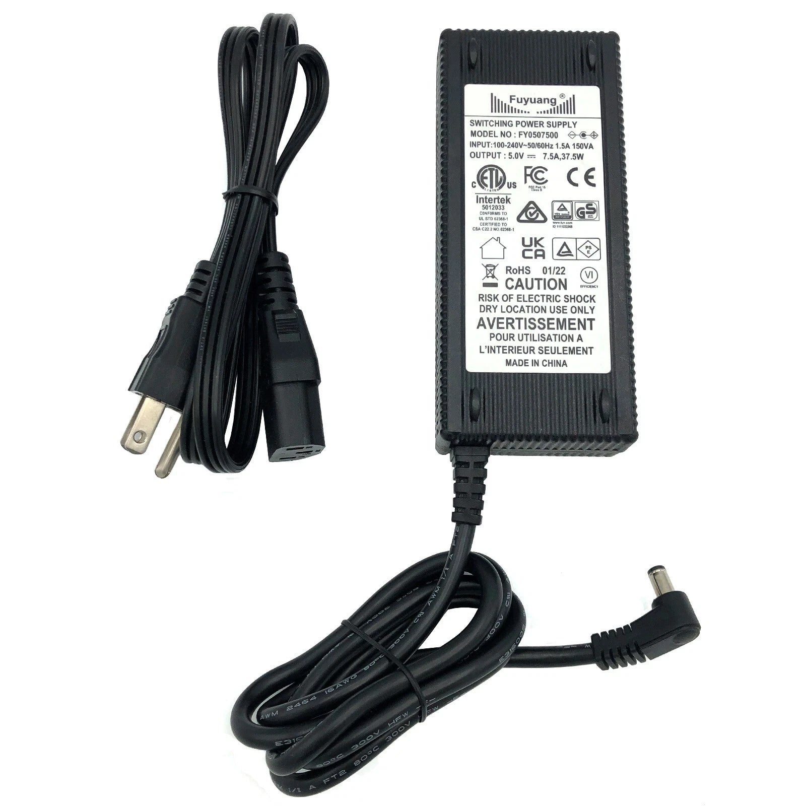 Brand NEW Original Fuyuang FY0507500 AC Adapter 5V 7.5A 37.5W 5.5x2.5mm