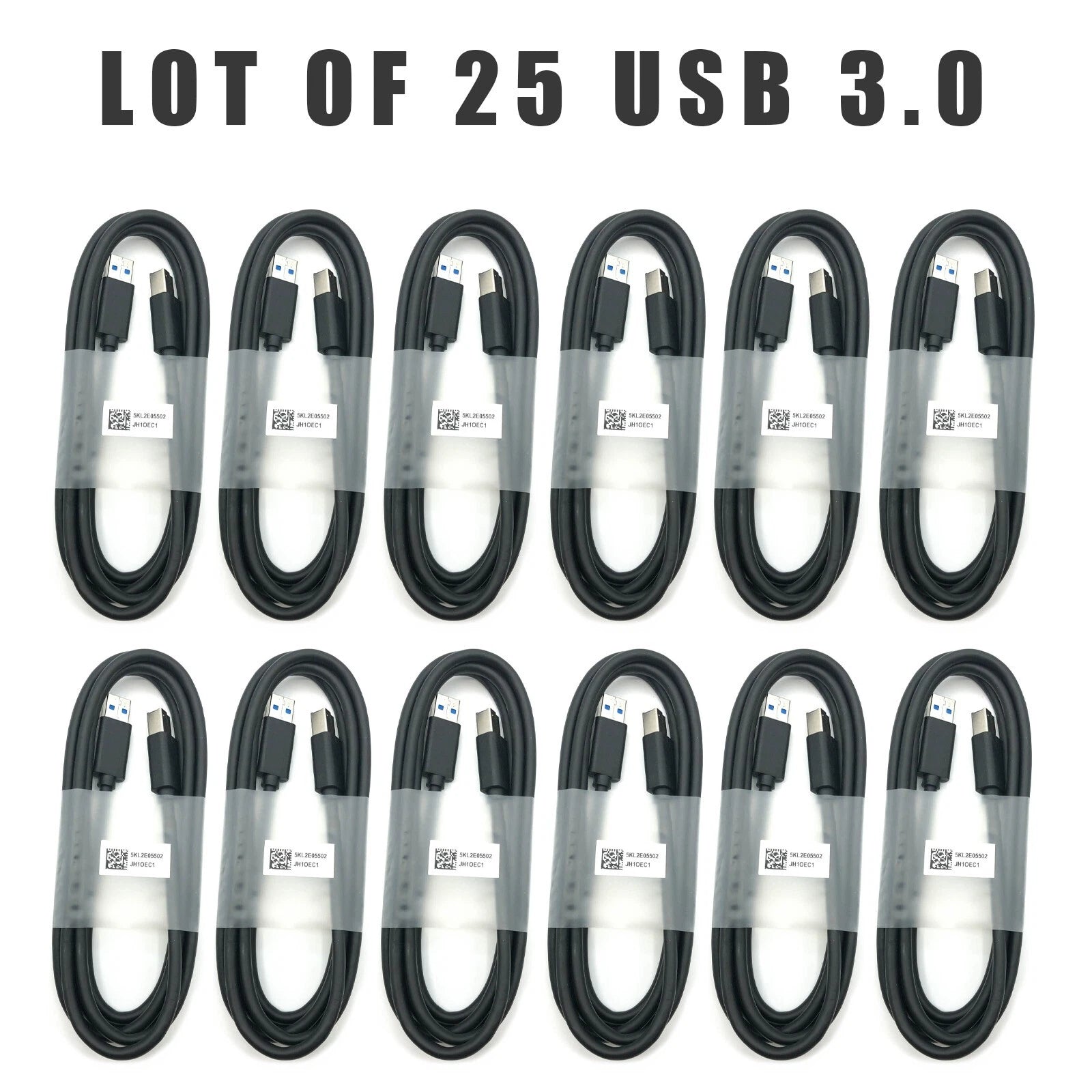 LOT of 25 New 6ft Cable Premium Quality USB 3.0 to USB B High Speed up to 5Gbps