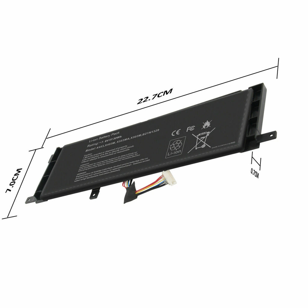 Battery For Asus B21N1329 BAT-ASX453 7.6V 30Wh Laptop X553M X553MA X453 X453MA