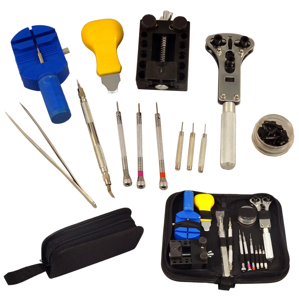 13 pc Watch Repair Tool Kit Zip Case Battery Opener Link Pin Remover Screwdriver