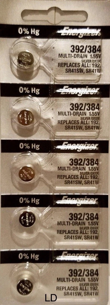 392 ENERGIZER SR41W SR41 V392 D392 (5 piece) Watch Battery Free Shipping