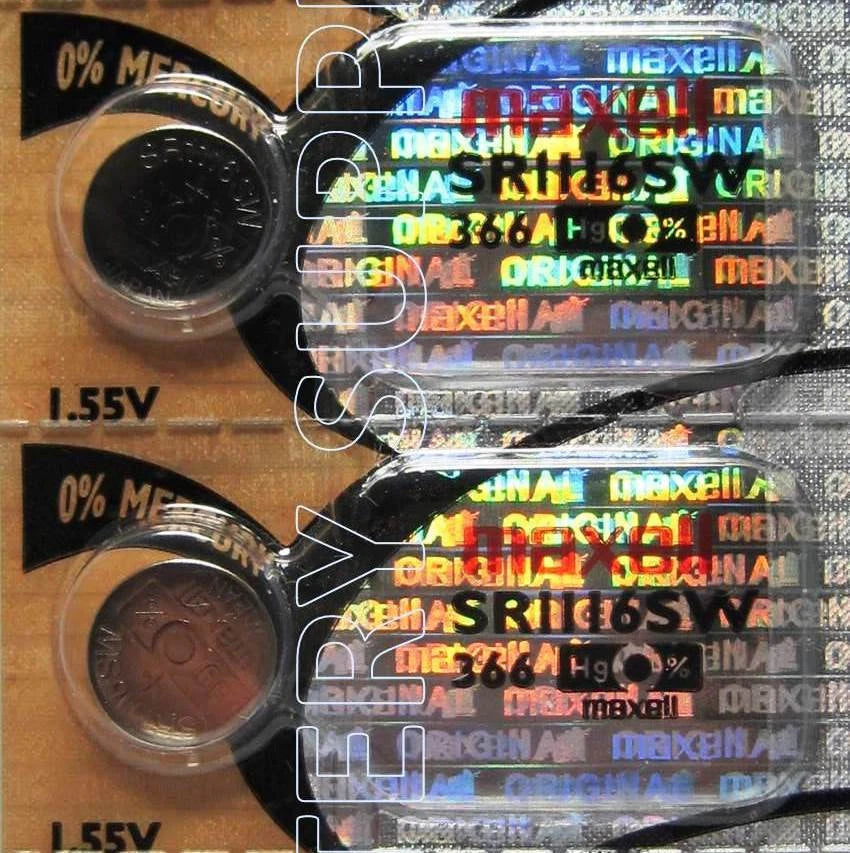 2 Maxell 366 - SR1116SW Button Cell Batteries