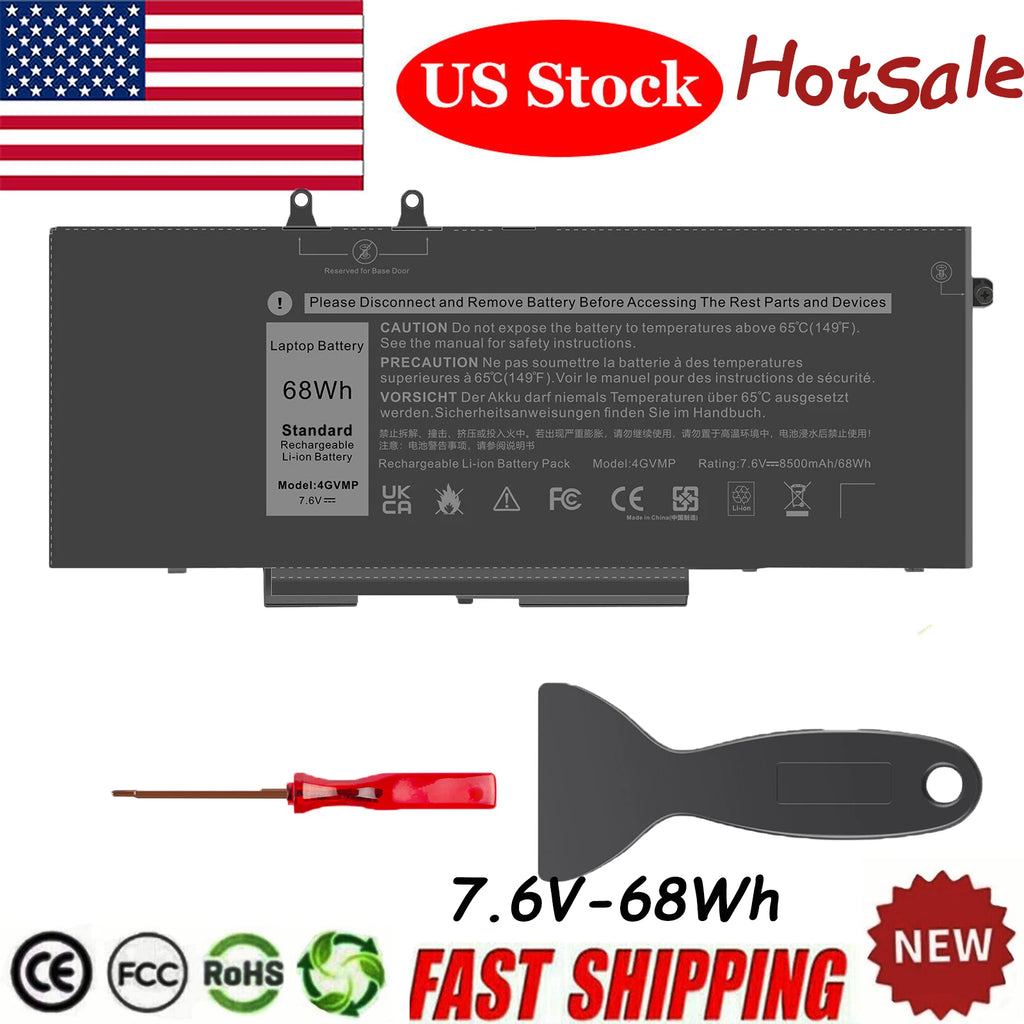 4GVMP Battery for Dell Latitude 5400 5500 Precision 3540 9JRYT C5GV2 68Wh