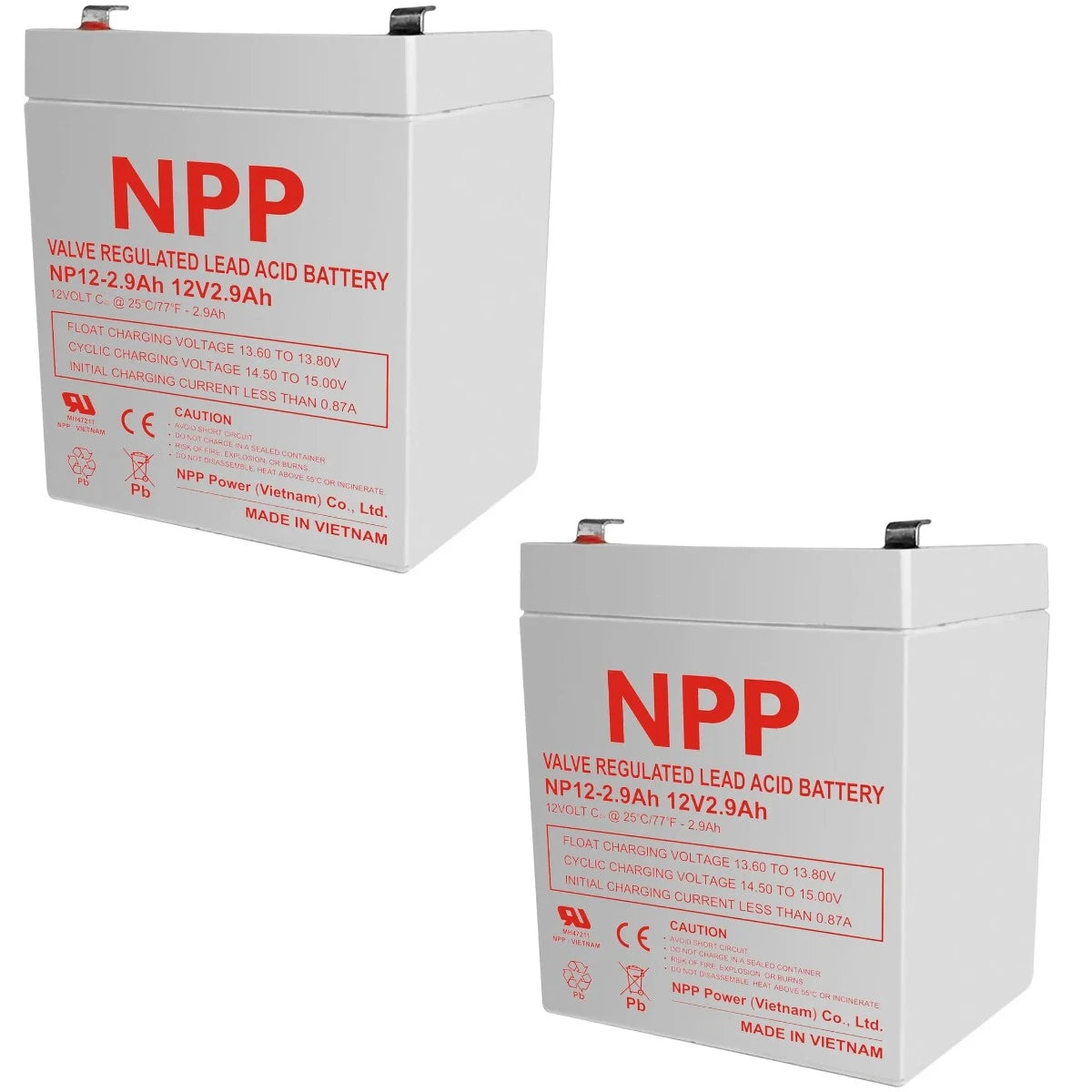 2PC NPP NP12-2.9Ah NP 12V 2.9Ah AGM VRLA Battery