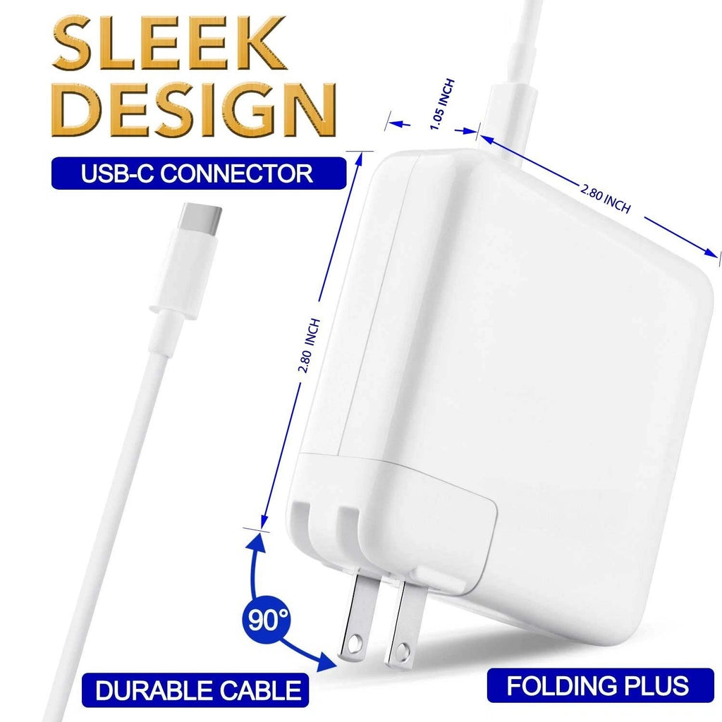 65W 61W A1706 A1708 A1707 A1534 USB C Charger Adapter for MacBook Pro 13" 12"