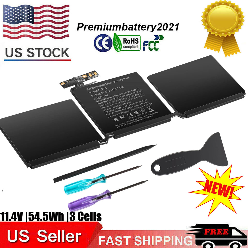 A1713 Laptop Battery for Apple MacBook Pro 13" Retina A1708 Late 2016 Mid 2017