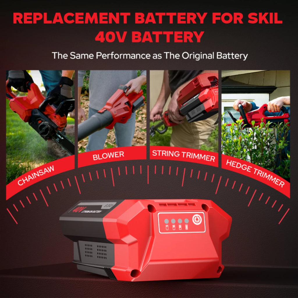 1/2Pack 6.0Ah Lithium-Ion Battery For Skil PWR Core 40V BY8705-00 BY8708C-01 New