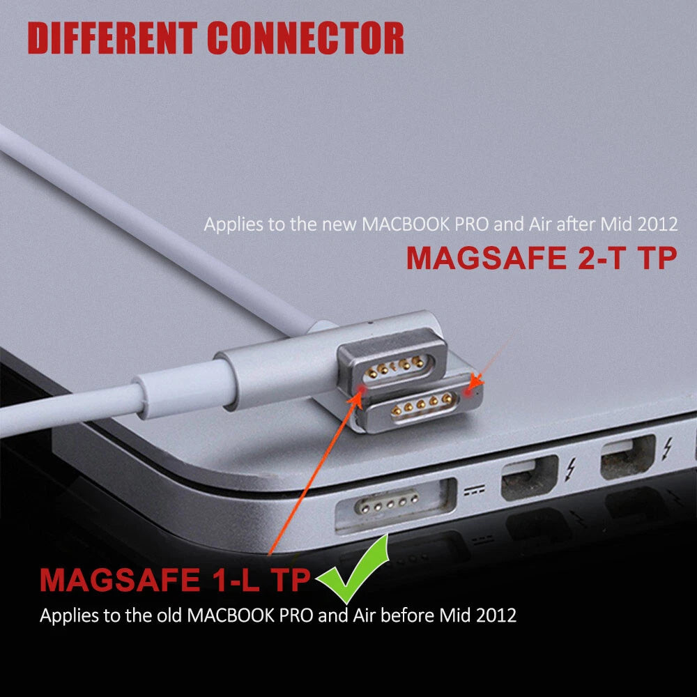 L tip Charger For Apple Macbook Air Pro 11" 13" AC Power Adapter Mag 1 2008-2012