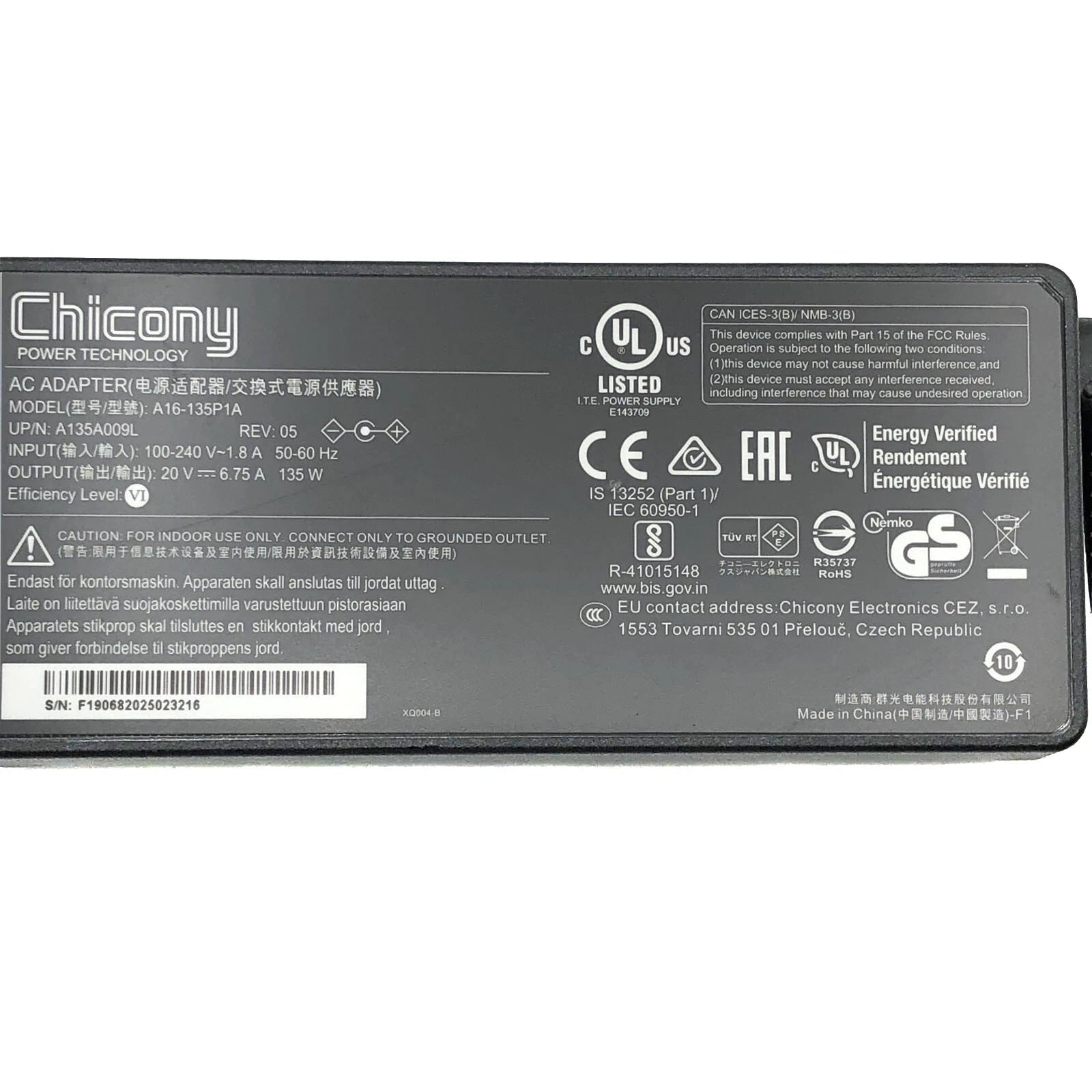 NEW Genuine Chicony AC Adapter for Anker Power Expand 13-in-1 USB-C Dock A8392