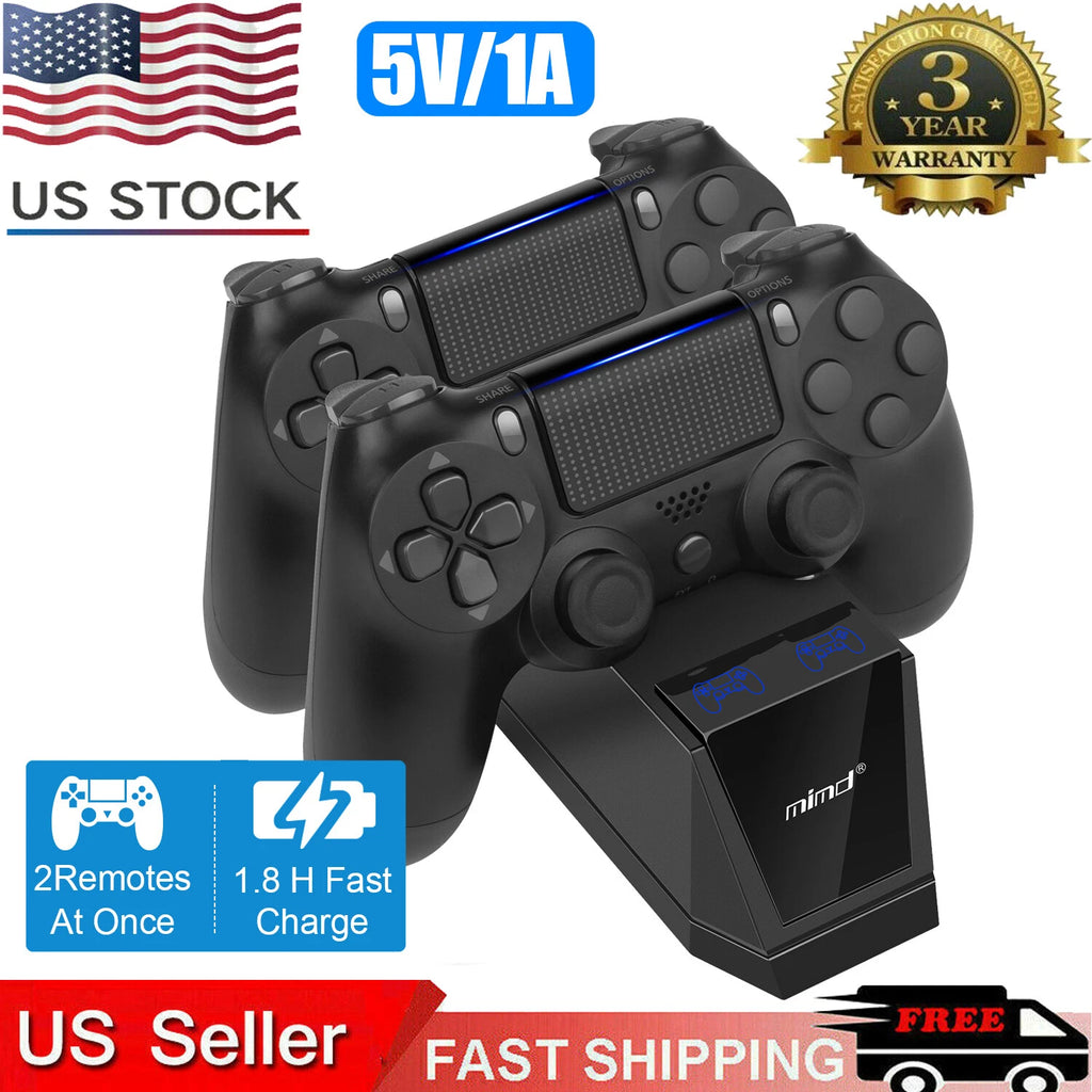 For PS4 PlayStation 4 Controller Dual Fast Charger Dock Station Charging Stand