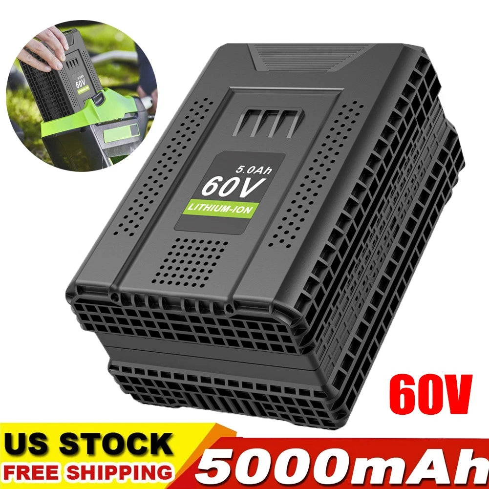 60V 5.0Ah Battery For Greenworks Pro 60V Max Lithium Ion LB60A00 LB60A02 LB60A0