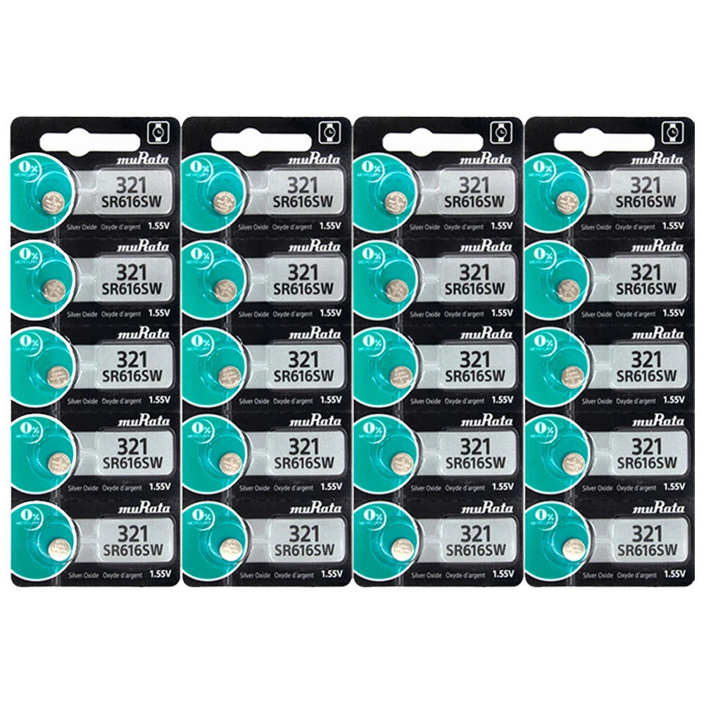 20 Murata Replaces Sony Silver Oxide SR616SW SR616W SR616 1.55V Watch Battery
