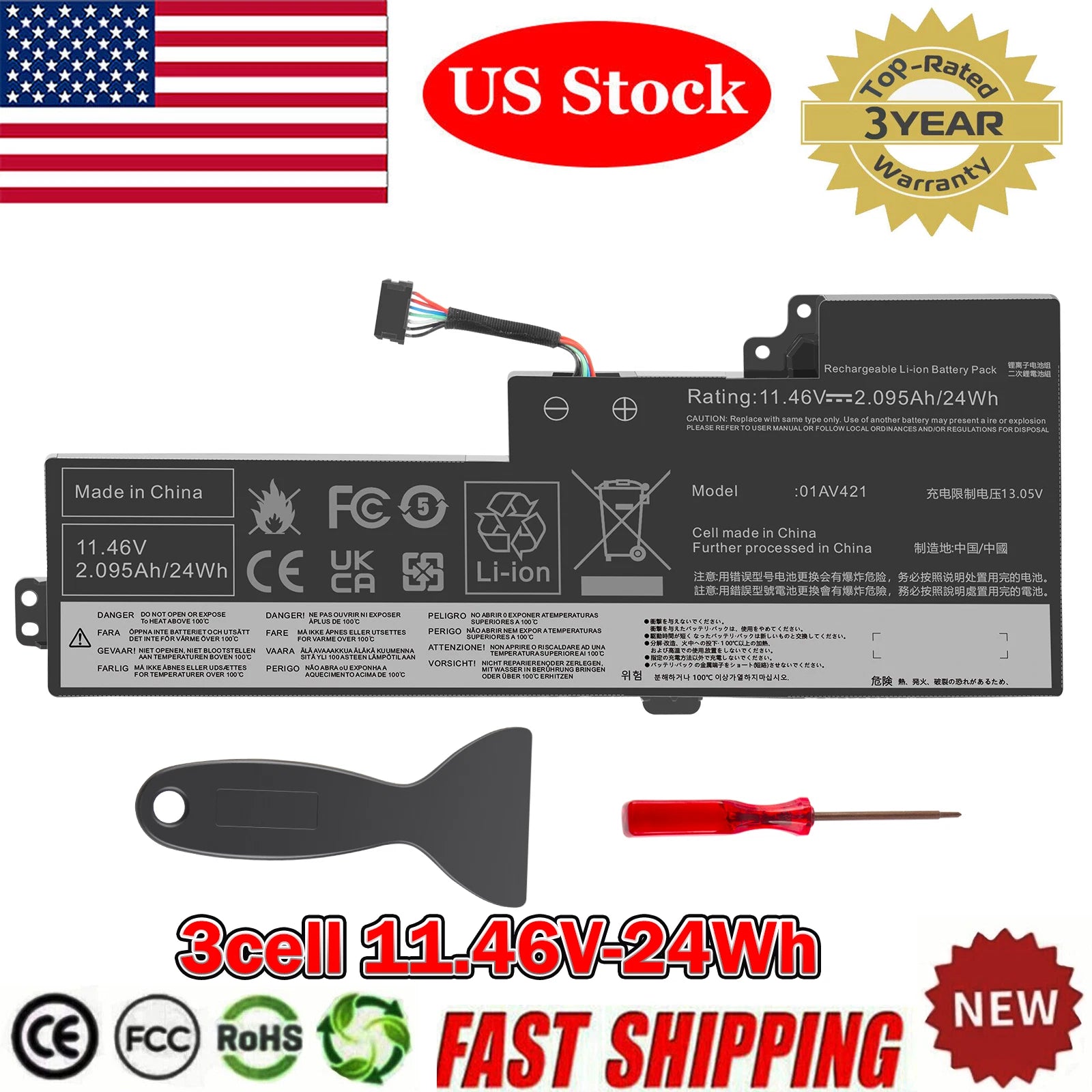 01AV421 Battery for Lenovo T470 T480 internal Battery 01AV489 01AV419 01AV420