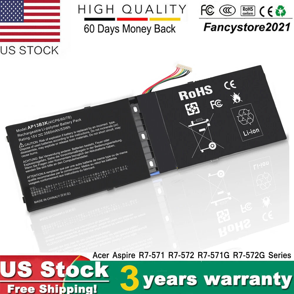 AP13B3K Battery for Acer Aspire R7-571 R7-571G R7-572 R7-572G V5-552G AP13B8K FS