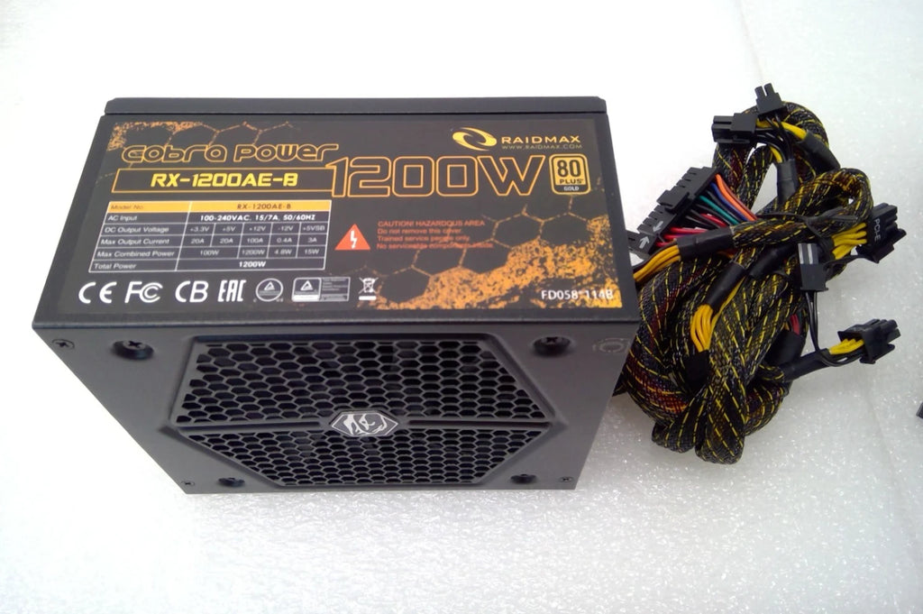 RAIDMAX Cobra Power RX-1200AE-B 1200W 80plus ATX Semi Modular PC Power Supply
