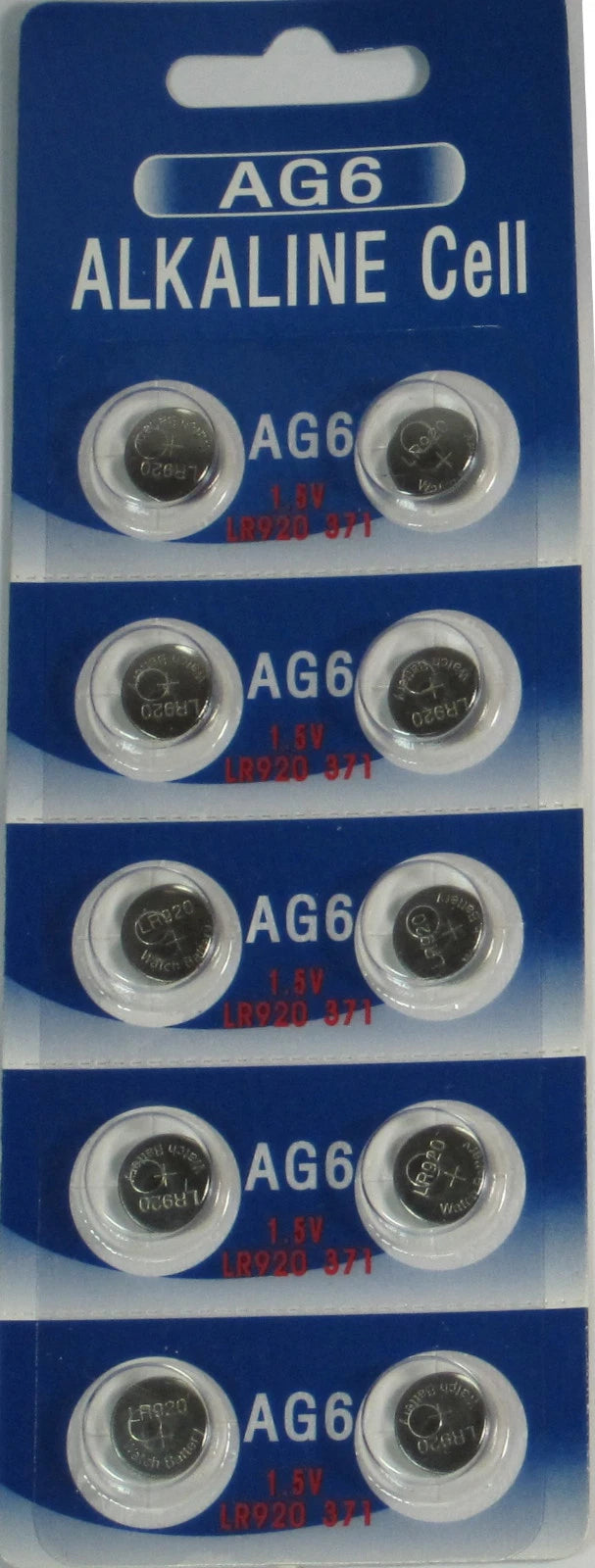 10 Pk AG6 LR920 371 370 D371 D370 LR920 LR921 LR69 Alkaline Button Cell Battery