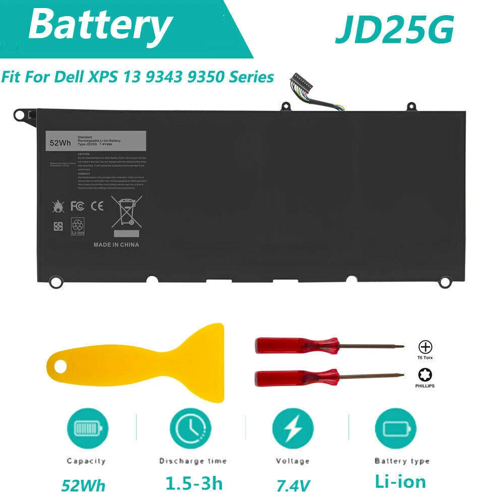 Laptop Battery For Dell XPS 13 9343-9350 XPS 13 9360 RNP72 0TP1GT PW23Y TP1GT PC