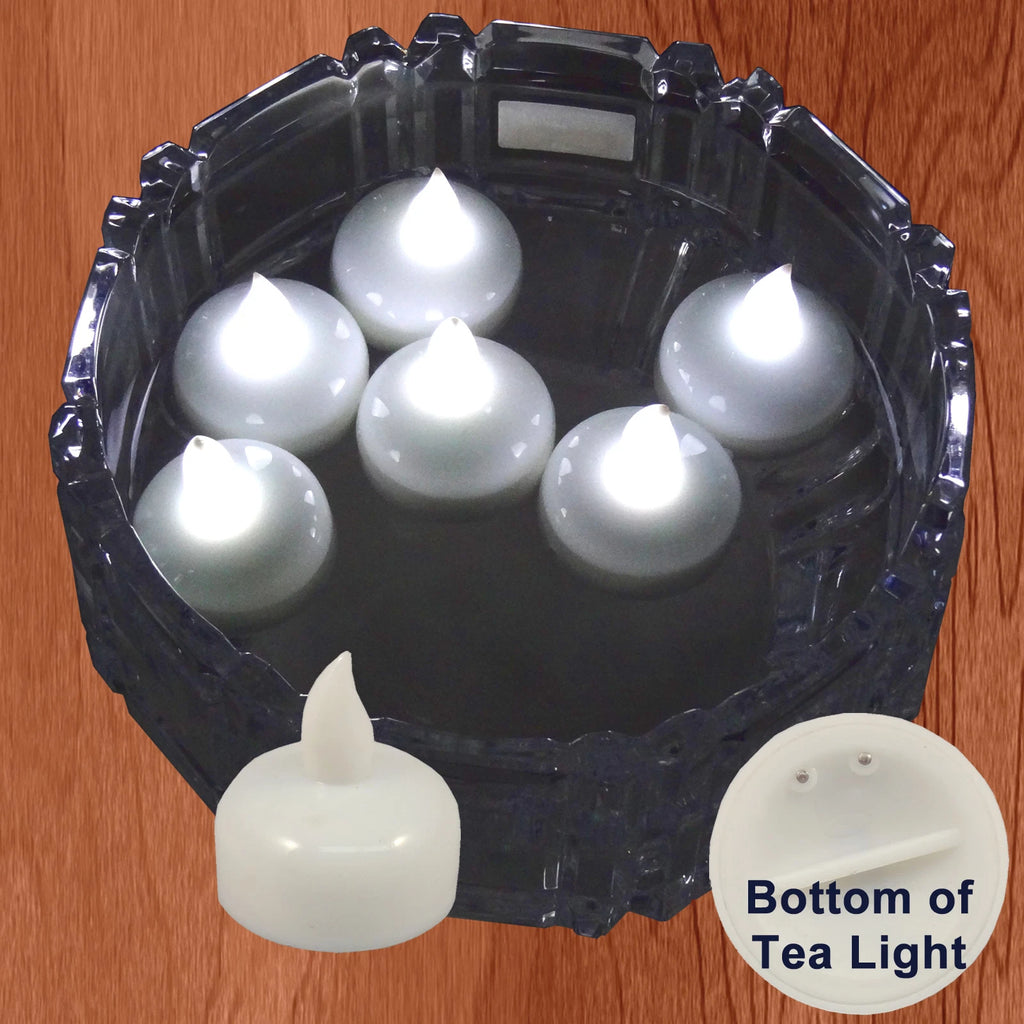 18 Qty Battery Operated FLOATING WHITE LED Tealights Tea Lights Flameless USSELL