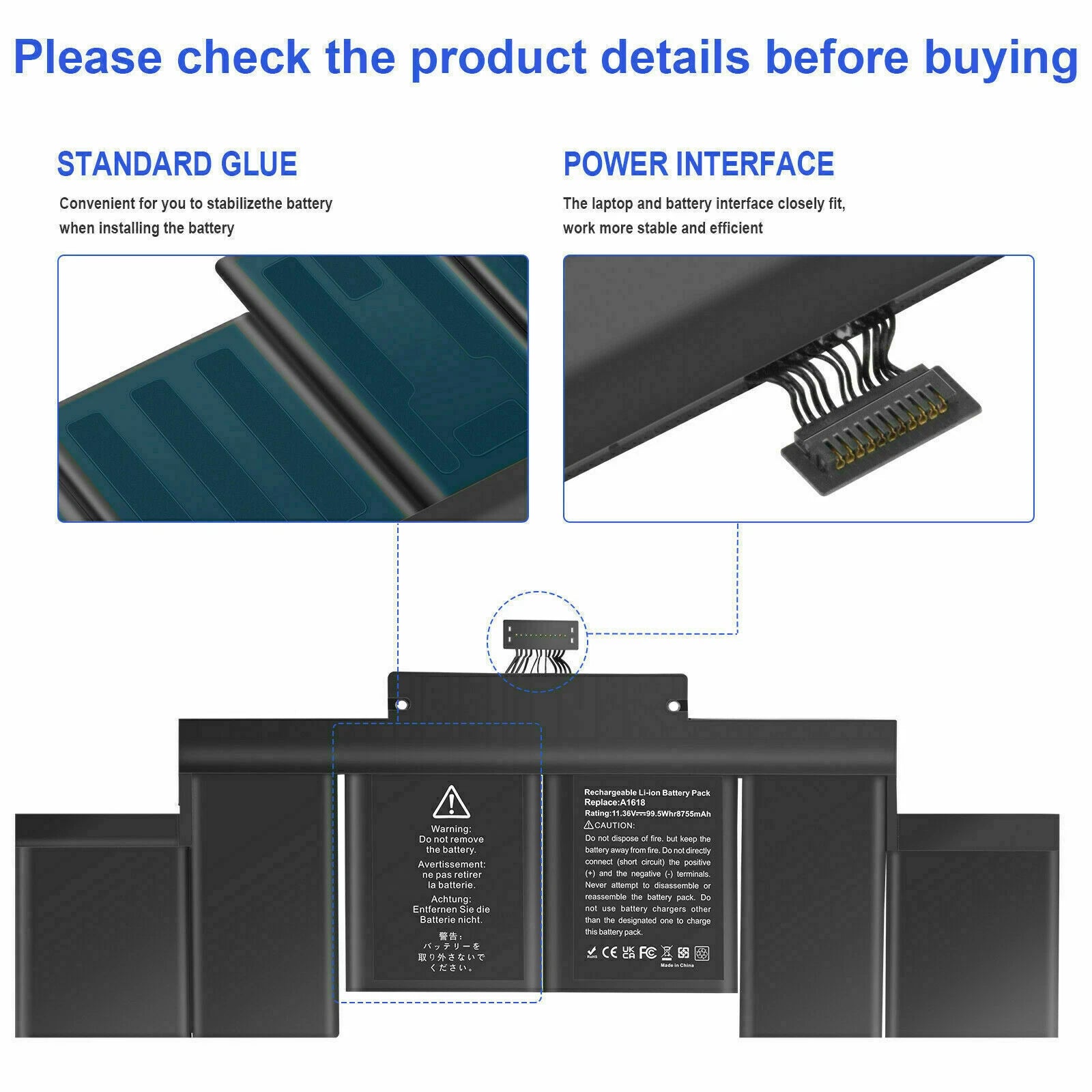 A1494 A1618 Battery For MacBook Pro 15" Retina A1398 Late 2013 Mid 2014 /Charger