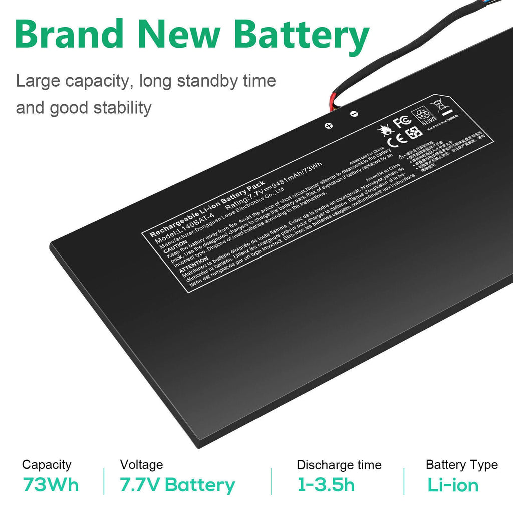 L140BAT-4 For CLEVO L140CU L141CU L140MU L141MU 2ICP5/50/112 VIA 14 Battery