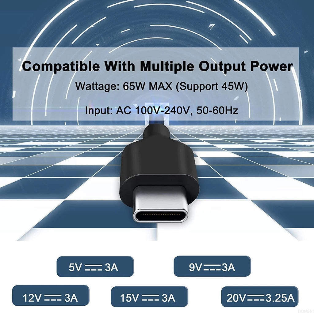 Charger 65W Power Source Adapter Type-USB-C For Dell Chromebook 2In1 XPS Laptop