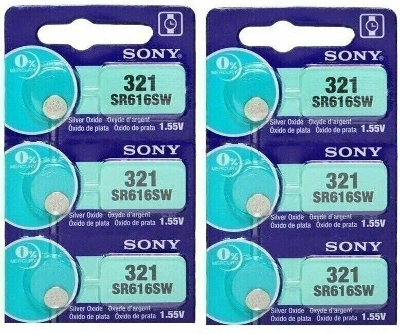 2 Sony 321 SR616SW SR616 D321 V321 SR65 GP321 LR65 Silver Oxide Battery