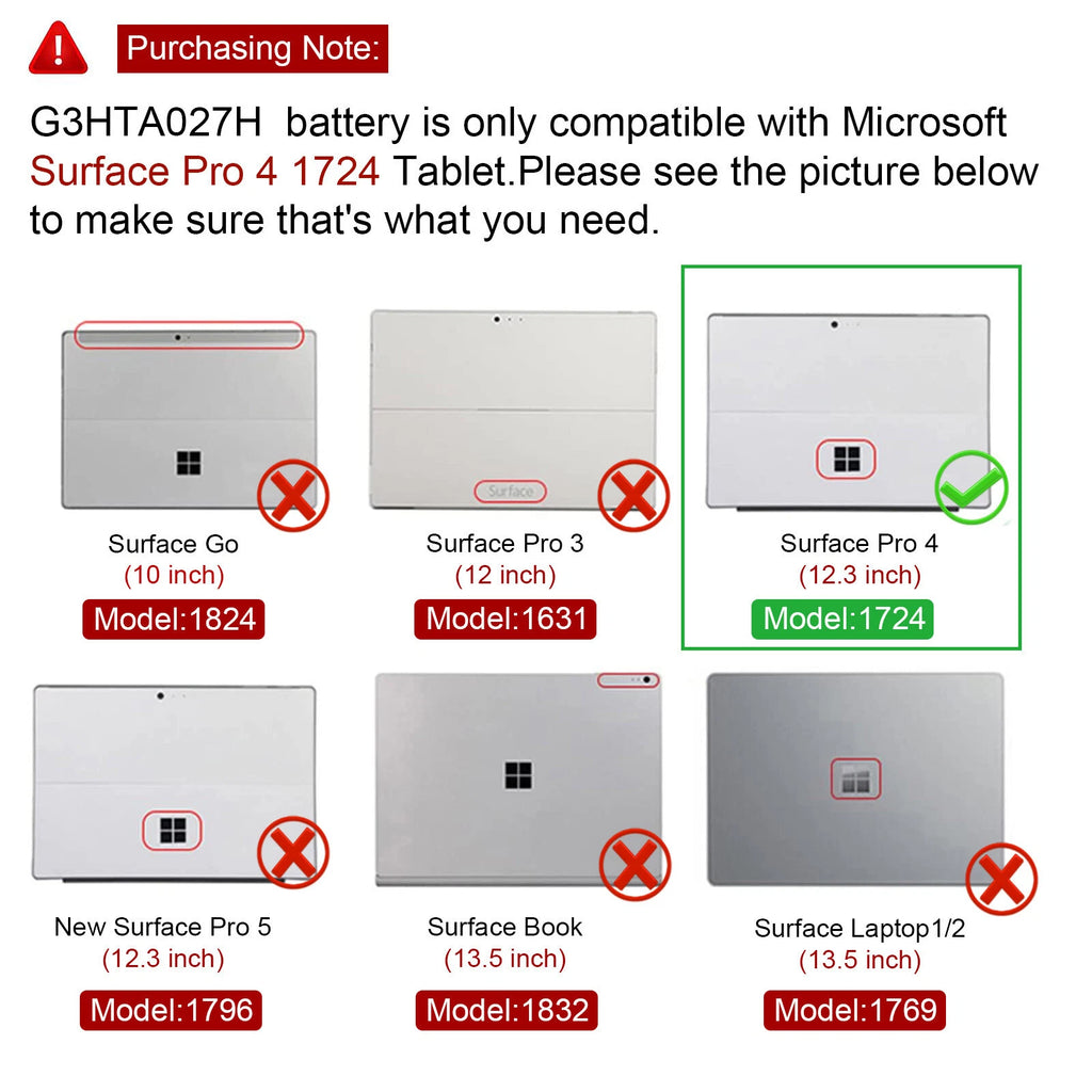 Replacement Battery DYNR01 For Microsoft Surface Pro 4 1724 12.3" Tablet New