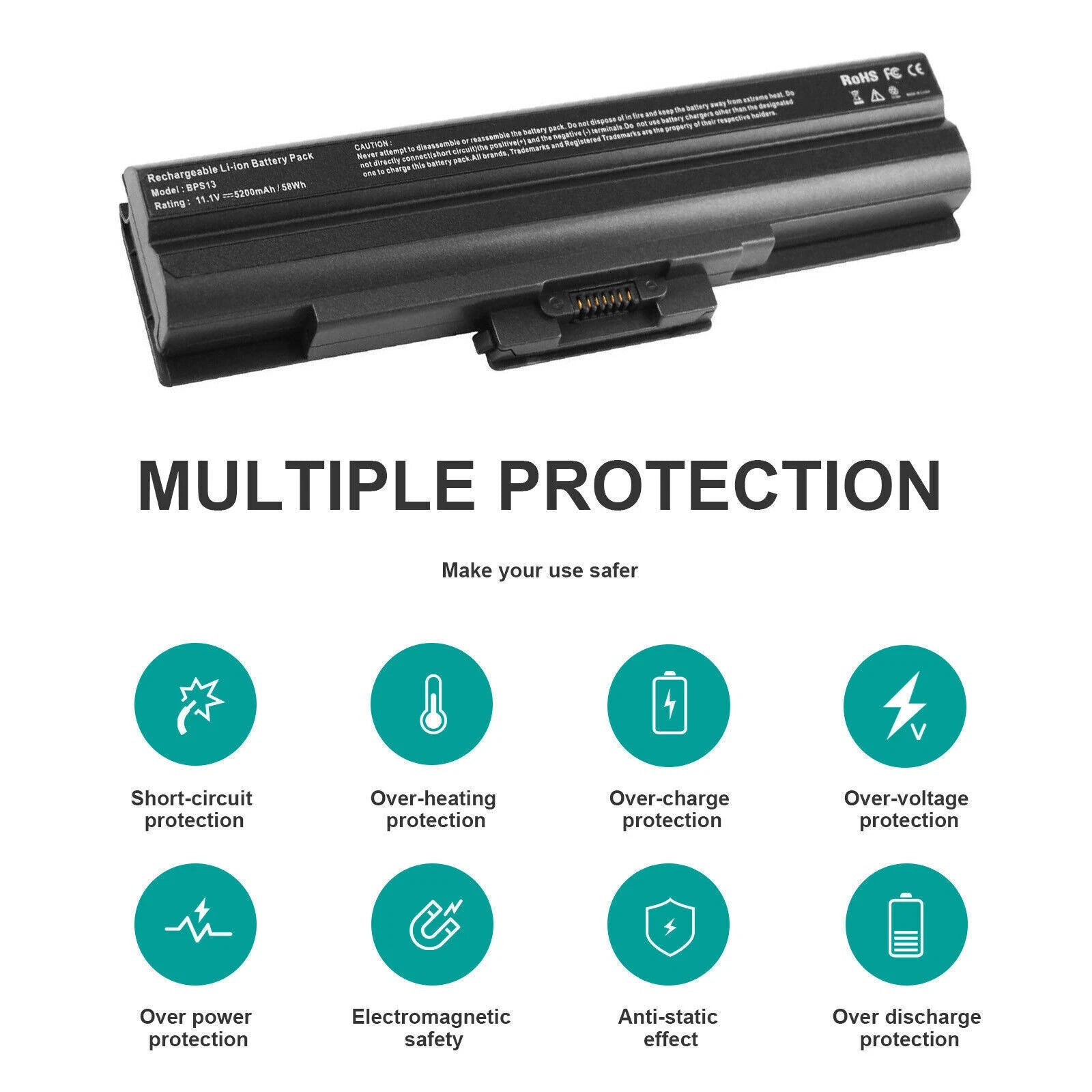Battery for Sony VAIO VGP-BPS13A/B BPS13A/R VGP-BPS13 VGP-BPS21A VGP-BPL21 11.1V