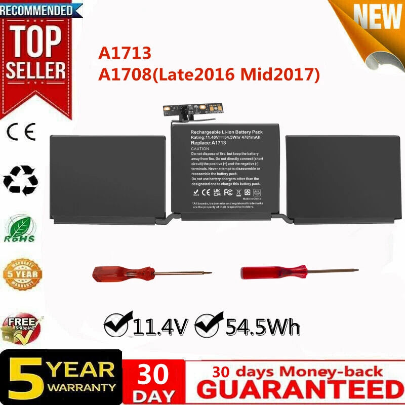 Battery A2171 for Apple MacBook Pro Retina 13" A2159 A2289 A2338 A1713 A1708