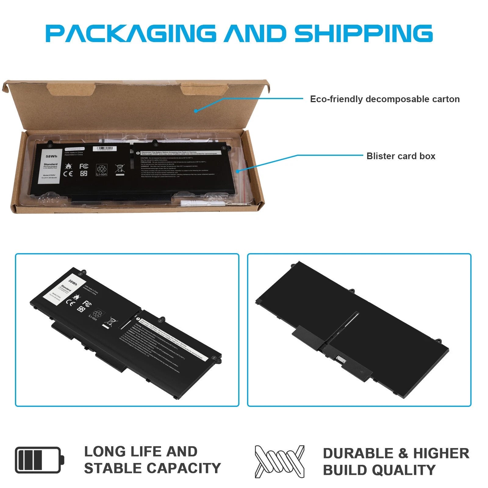 07KRV Battery for Dell Latitude 5430 5530 Precision 3570 P104F005 P137G004 H4PVC