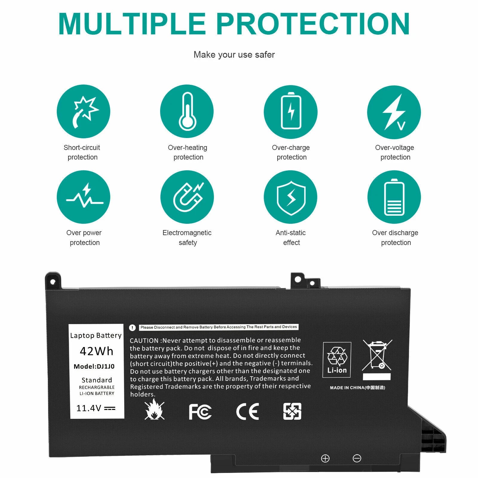 DJ1J0 Battery For DELL Latitude 12 7000 7280 7480 PGFX4 9W9MX 451-BBZL
