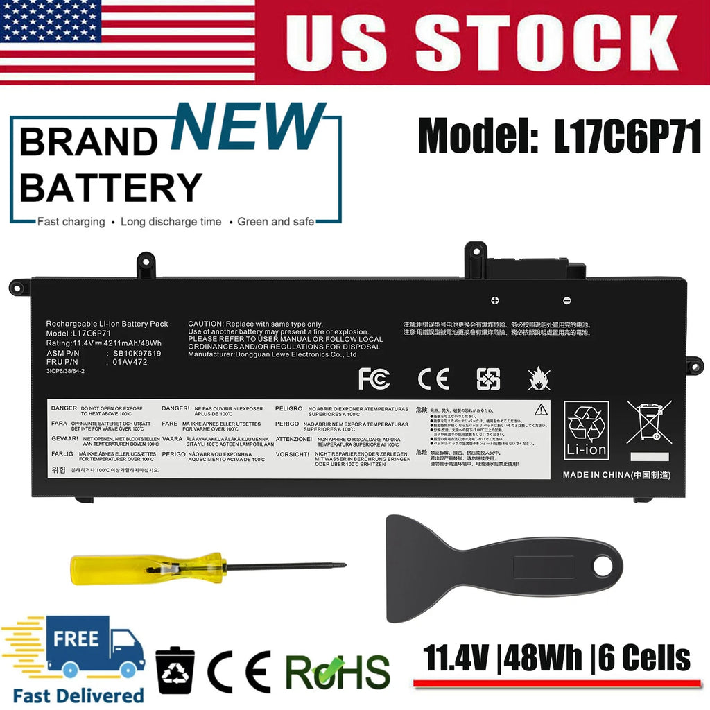 For ThinkPad X280 A285 Series L17C6P71 L17L6P71 01AV470 01AV472 L17M6P71 Battery