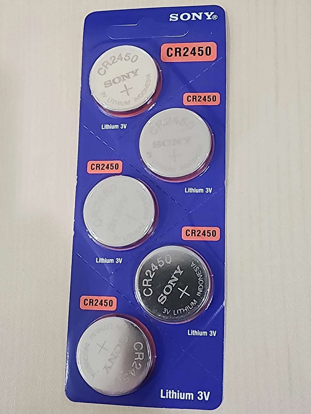 2 pc Sony CR2450 3V Lithium Coin Battery Sony CR 2450 (Expire 2034)