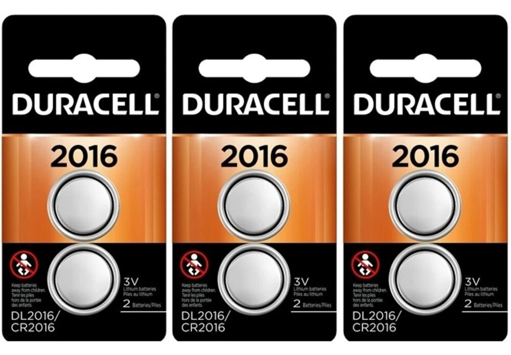 6 Pack Duracell CR2016 ECR2016 CR 2016 DL2016 3 Volt Battery EXP 2027