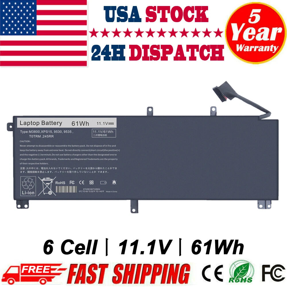 Battery For Dell XPS 15 9530 9535 Precision M3800 245RR T0TRM H76MV 7D1WJ TOTRM