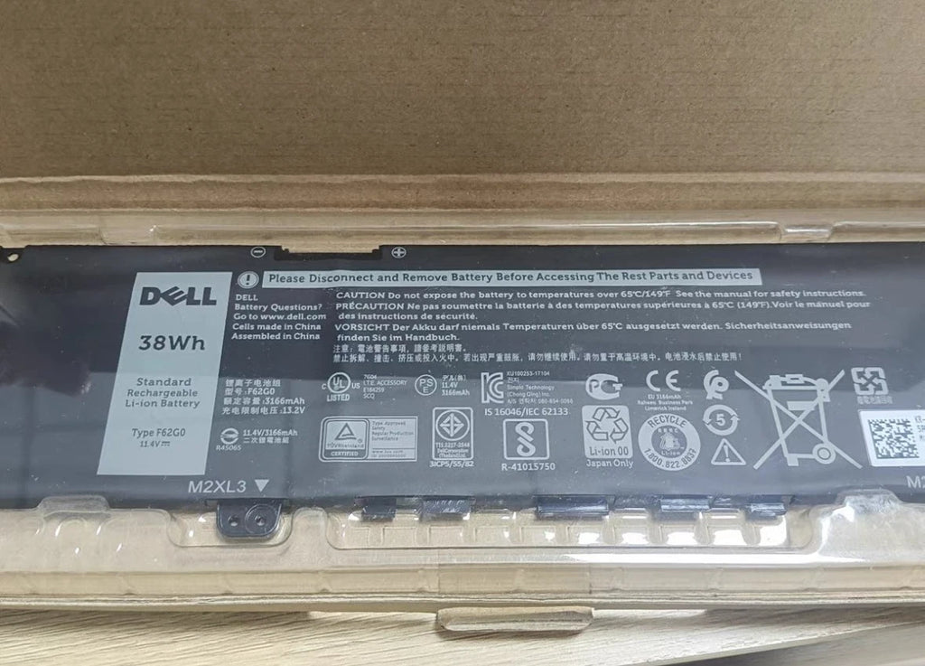 Genuine F62G0 Battery for Dell Inspiron 13 5370 7000 7370 7380 7386 7373 P83G