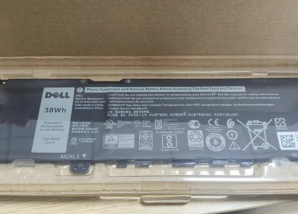 Genuine F62G0 Battery for Dell Inspiron 13 5370 7000 7370 7380 7386 7373 P83G
