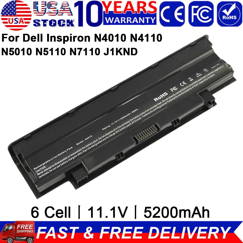 J1KND Battery For Dell Inspiron 14R N4110 15R N5110 17R N7110 Series / Charger