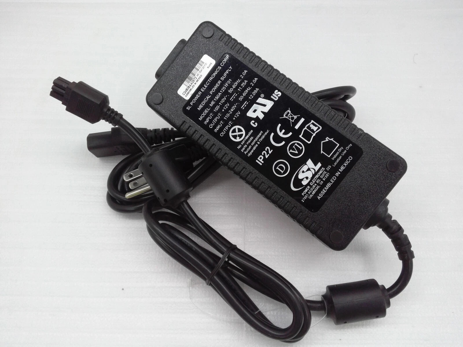 NEW SL POWER ELECTRONICS ME150A1251F01 POWER SUPPLY 100-110V 50-60HZ 12V 12.09A