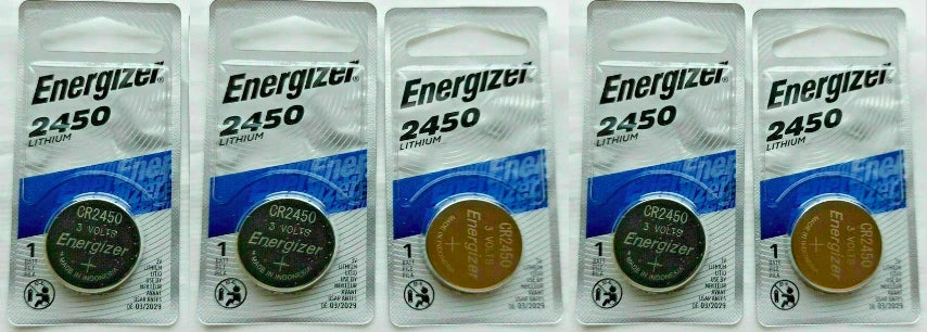 Energizer ECR2450 CR2450 (5 piece) BR2450 Lithium 3V Battery New AuthorizedSellr