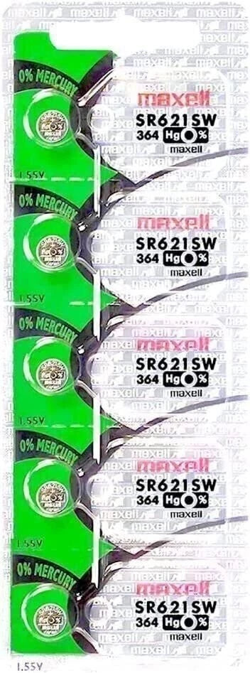 SR 621SW - 364 WATCH/CALCULATOR BATTERY (5 Batteries)